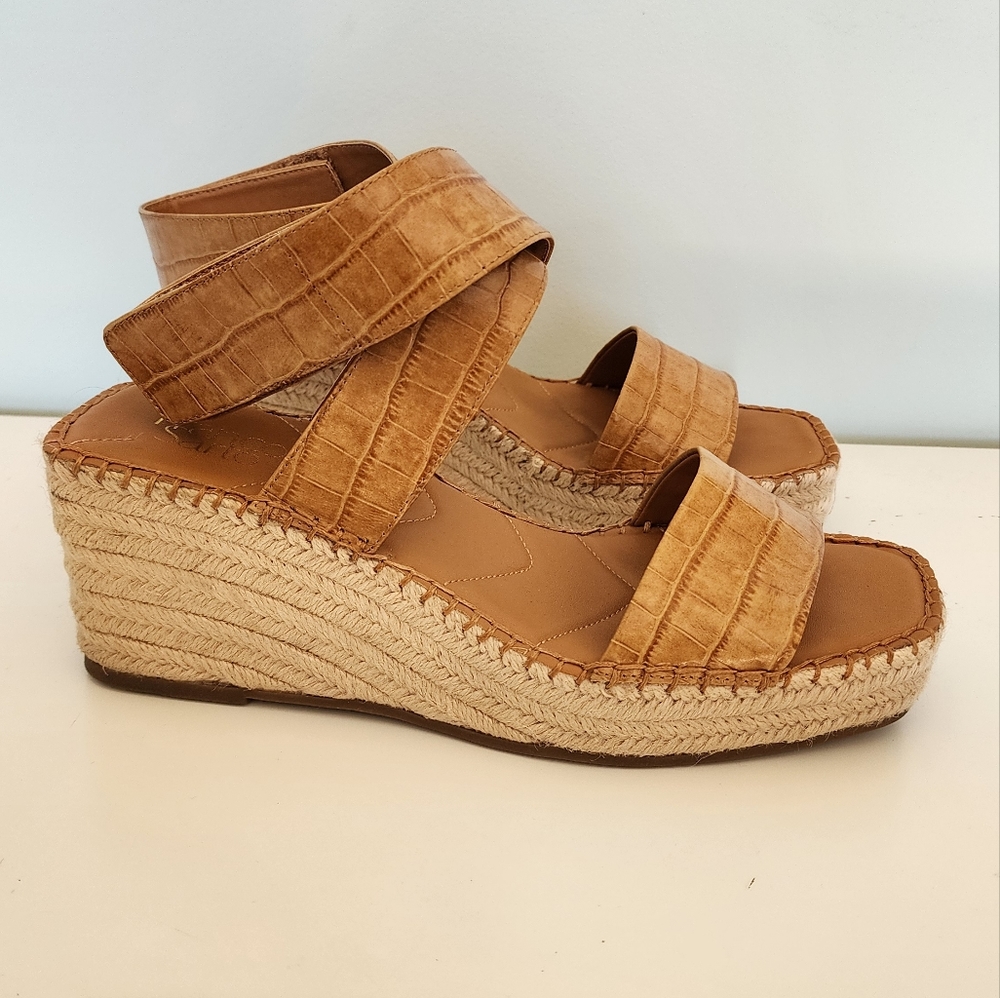 Franco Sarto Carezza Ankle Wrap Eapadrille Wedge Sandals Size 10 - Picture 2 of 11